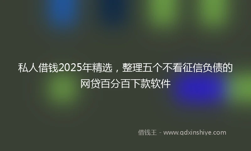私人借钱2025年精选，整理五个不看征信负债的网贷百分百下款软件