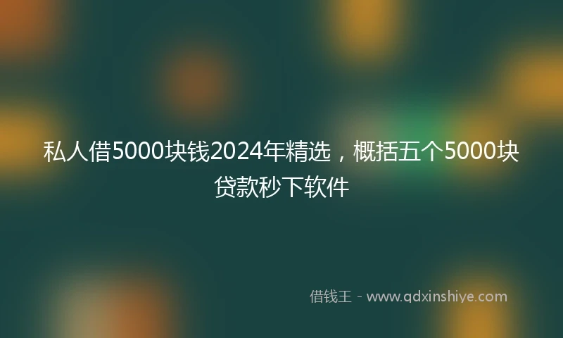 私人借5000块钱2024年精选，概括五个5000块贷款秒下软件