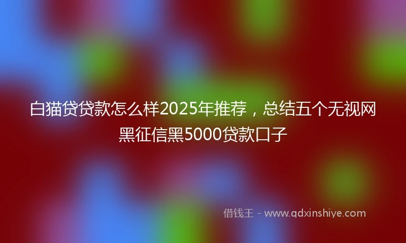 白猫贷贷款怎么样2025年推荐，总结五个无视网黑征信黑5000贷款口子