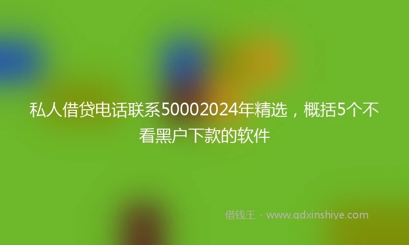 私人借贷电话联系50002024年精选，概括5个不看黑户下款的软件