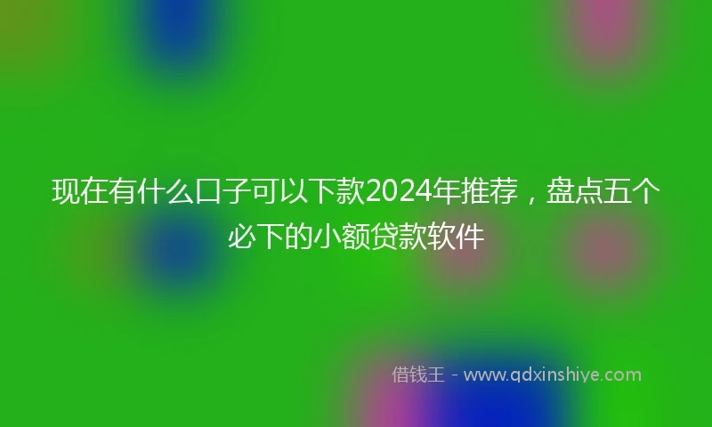 现在有什么口子可以下款2024年推荐，盘点五个必下的小额贷款软件