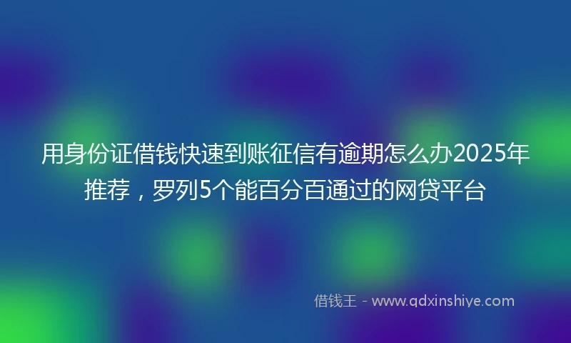 用身份证借钱快速到账征信有逾期怎么办2025年推荐，罗列5个能百分百通过的网贷平台