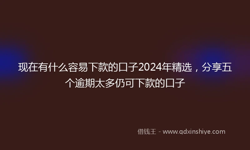 现在有什么容易下款的口子2024年精选，分享五个逾期太多仍可下款的口子