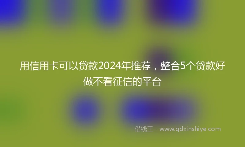 用信用卡可以贷款2024年推荐，整合5个贷款好做不看征信的平台