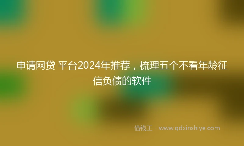 申请网贷 平台2024年推荐，梳理五个不看年龄征信负债的软件