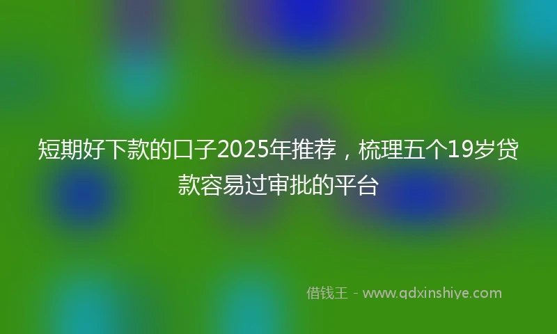 短期好下款的口子2025年推荐，梳理五个19岁贷款容易过审批的平台
