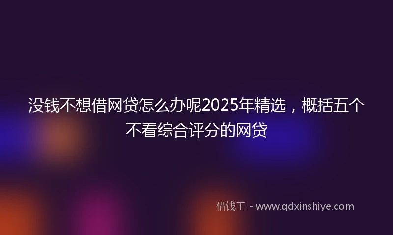 没钱不想借网贷怎么办呢2025年精选，概括五个不看综合评分的网贷