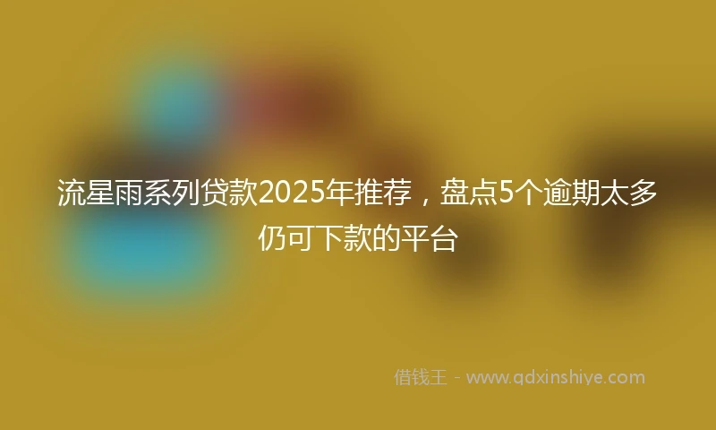 流星雨系列贷款2025年推荐，盘点5个逾期太多仍可下款的平台