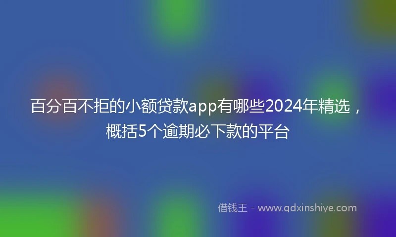 百分百不拒的小额贷款app有哪些2024年精选，概括5个逾期必下款的平台