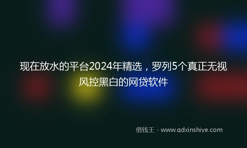 现在放水的平台2024年精选，罗列5个真正无视风控黑白的网贷软件