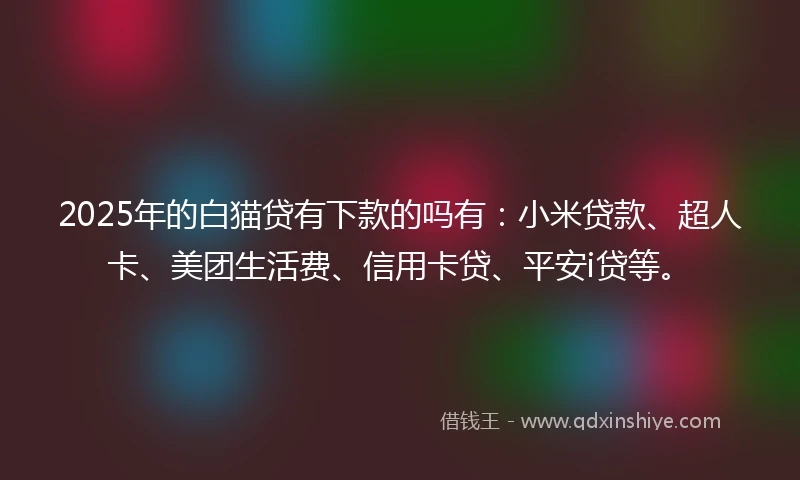 2025年的白猫贷有下款的吗有：小米贷款、超人卡、美团生活费、信用卡贷、平安i贷等。