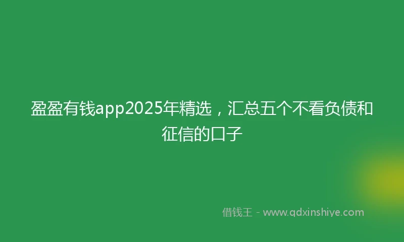 盈盈有钱app2025年精选，汇总五个不看负债和征信的口子