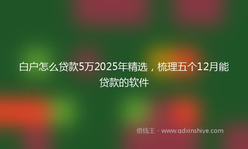 白户怎么贷款5万2025年精选，梳理五个12月能贷款的软件