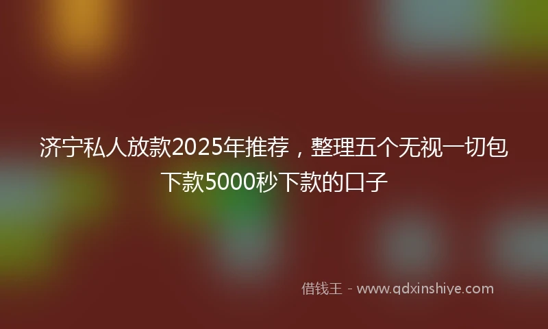 济宁私人放款2025年推荐，整理五个无视一切包下款5000秒下款的口子