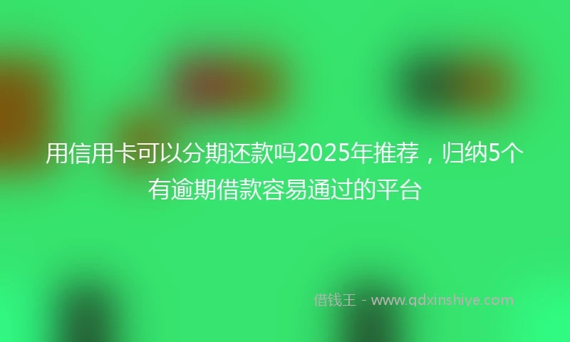 用信用卡可以分期还款吗2025年推荐，归纳5个有逾期借款容易通过的平台