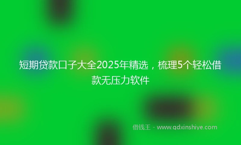 短期贷款口子大全2025年精选，梳理5个轻松借款无压力软件