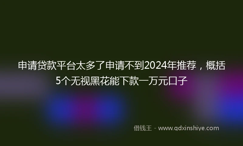 申请贷款平台太多了申请不到2024年推荐，概括5个无视黑花能下款一万元口子