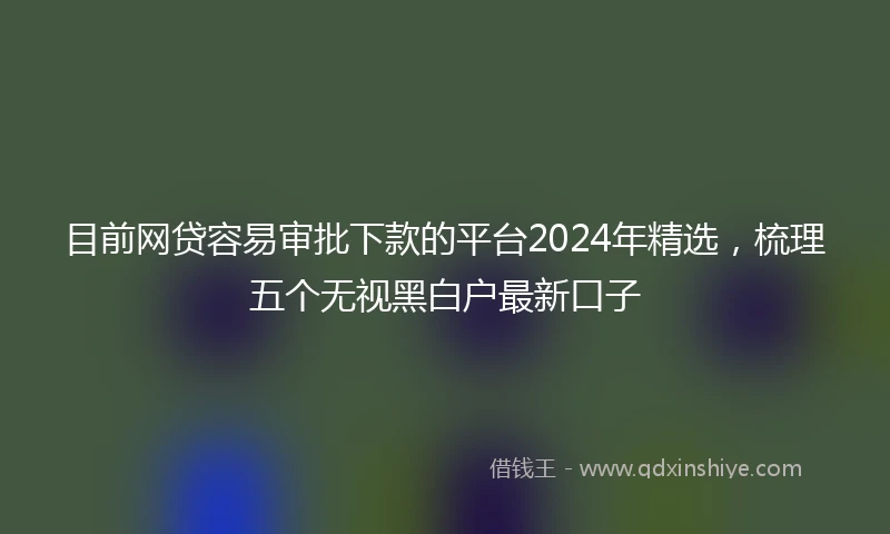 目前网贷容易审批下款的平台2024年精选，梳理五个无视黑白户最新口子