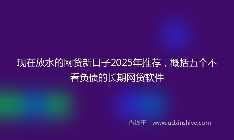 现在放水的网贷新口子2025年推荐，概括五个不看负债的长期网贷软件