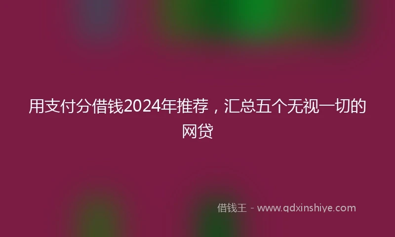 用支付分借钱2024年推荐，汇总五个无视一切的网贷