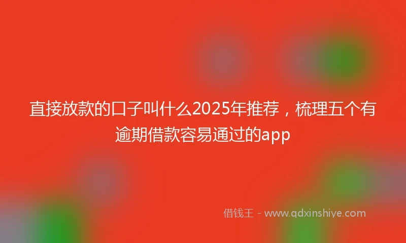 直接放款的口子叫什么2025年推荐，梳理五个有逾期借款容易通过的app