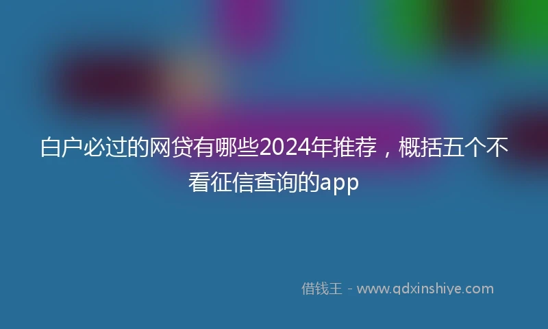 白户必过的网贷有哪些2024年推荐，概括五个不看征信查询的app