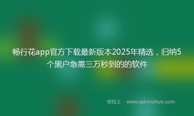 畅行花app官方下载最新版本2025年精选，归纳5个黑户急需三万秒到的的软件