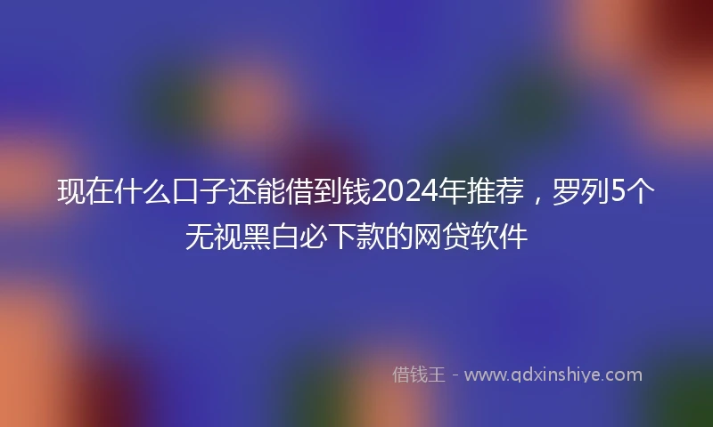 现在什么口子还能借到钱2024年推荐，罗列5个无视黑白必下款的网贷软件