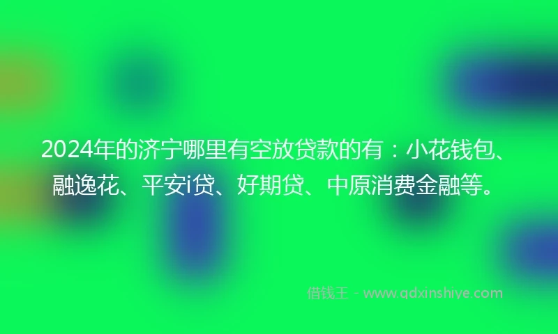 2024年的济宁哪里有空放贷款的有：小花钱包、融逸花、平安i贷、好期贷、中原消费金融等。