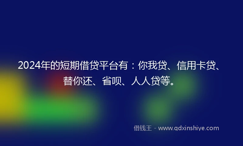 2024年的短期借贷平台有：你我贷、信用卡贷、替你还、省呗、人人贷等。