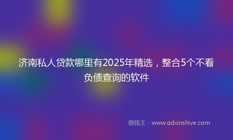 济南私人贷款哪里有2025年精选，整合5个不看负债查询的软件