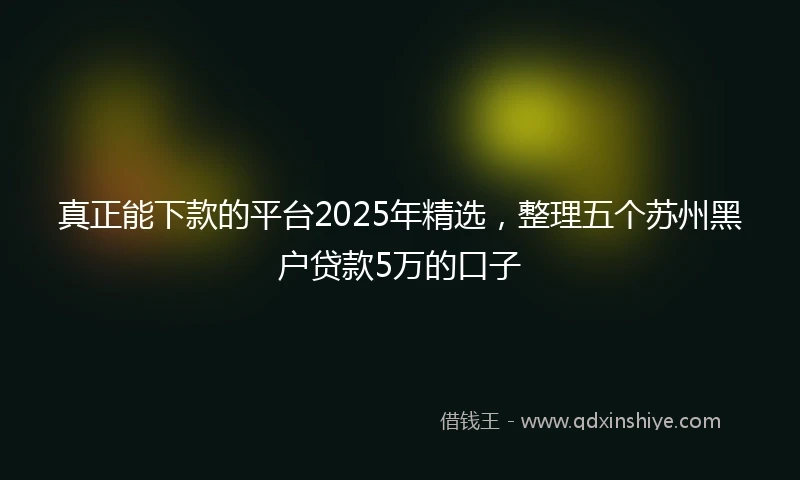 真正能下款的平台2025年精选，整理五个苏州黑户贷款5万的口子
