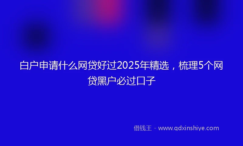 白户申请什么网贷好过2025年精选，梳理5个网贷黑户必过口子