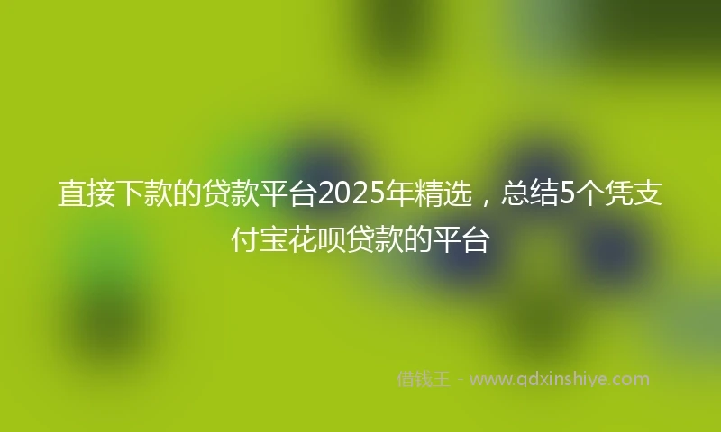 直接下款的贷款平台2025年精选，总结5个凭支付宝花呗贷款的平台