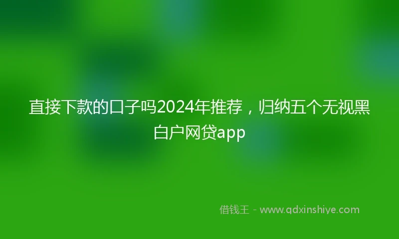 直接下款的口子吗2024年推荐，归纳五个无视黑白户网贷app