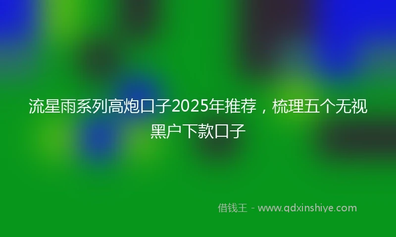 流星雨系列高炮口子2025年推荐，梳理五个无视黑户下款口子