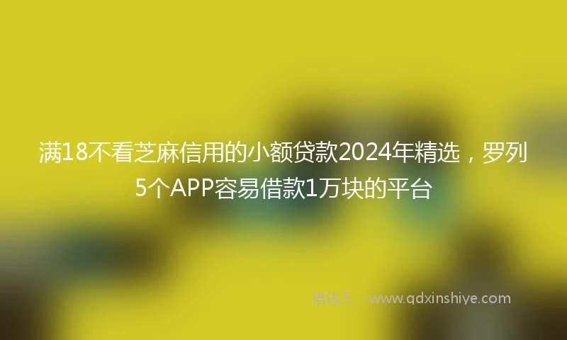 满18不看芝麻信用的小额贷款2024年精选，罗列5个APP容易借款1万块的平台