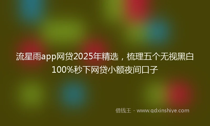 流星雨app网贷2025年精选，梳理五个无视黑白100%秒下网贷小额夜间口子