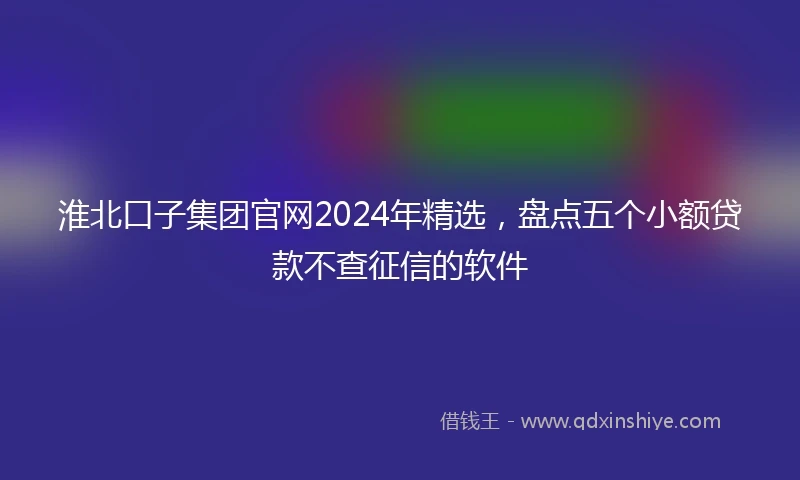淮北口子集团官网2024年精选，盘点五个小额贷款不查征信的软件