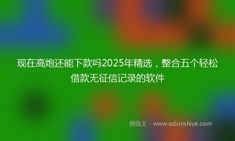 现在高炮还能下款吗2025年精选，整合五个轻松借款无征信记录的软件
