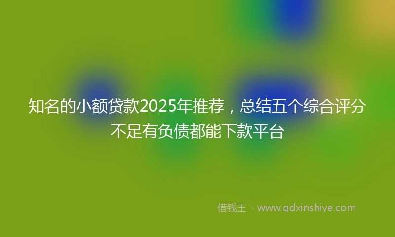 知名的小额贷款2025年推荐，总结五个综合评分不足有负债都能下款平台