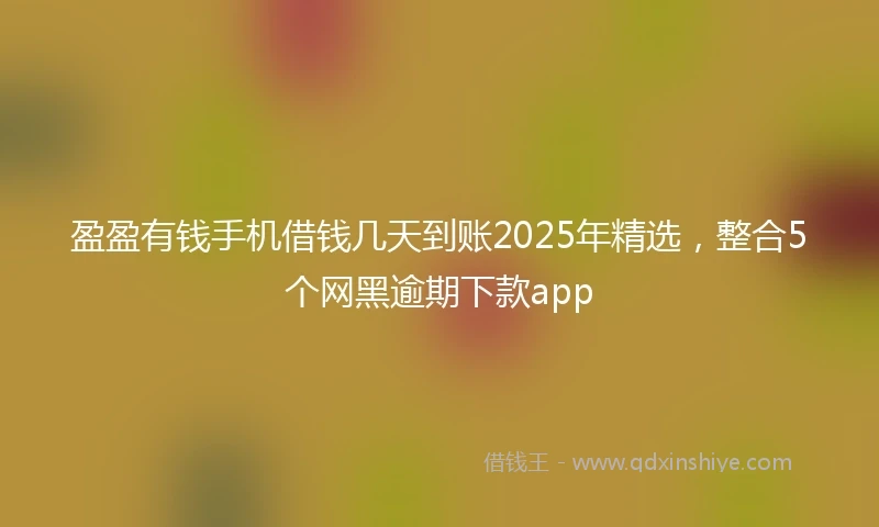 盈盈有钱手机借钱几天到账2025年精选，整合5个网黑逾期下款app