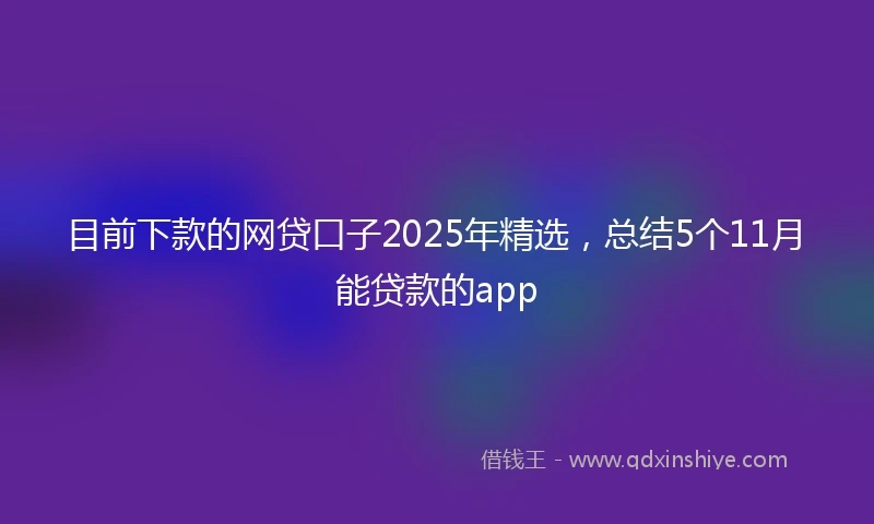 目前下款的网贷口子2025年精选，总结5个11月能贷款的app