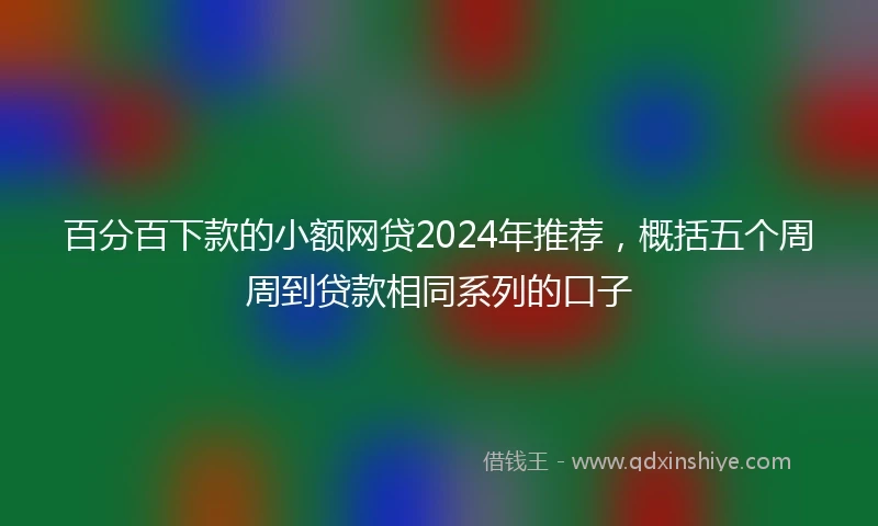 百分百下款的小额网贷2024年推荐，概括五个周周到贷款相同系列的口子