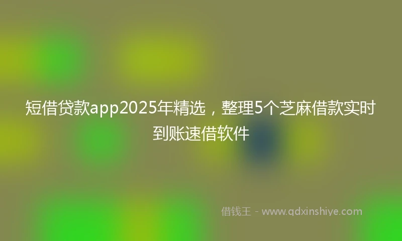 短借贷款app2025年精选，整理5个芝麻借款实时到账速借软件