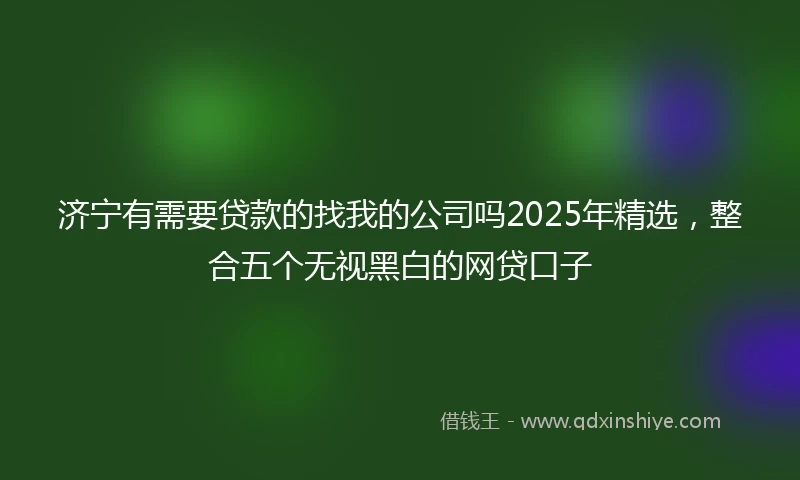 济宁有需要贷款的找我的公司吗2025年精选，整合五个无视黑白的网贷口子