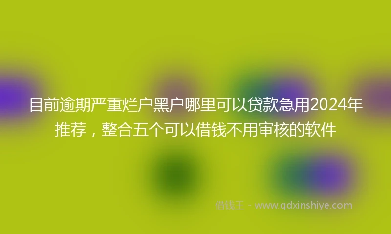 目前逾期严重烂户黑户哪里可以贷款急用2024年推荐，整合五个可以借钱不用审核的软件