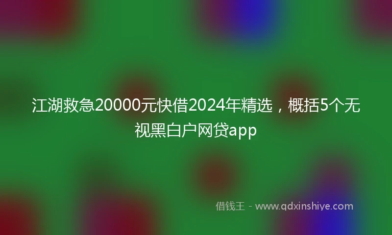 江湖救急20000元快借2024年精选，概括5个无视黑白户网贷app