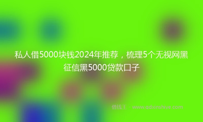 私人借5000块钱2024年推荐，梳理5个无视网黑征信黑5000贷款口子
