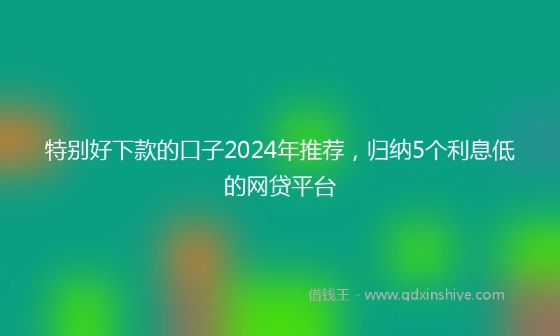特别好下款的口子2024年推荐，归纳5个利息低的网贷平台
